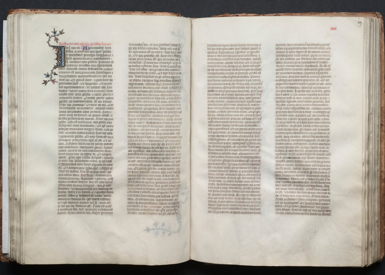 The Gotha Missal: Fol. 49r, Text, c. 1375. av Master of the Boqueteaux