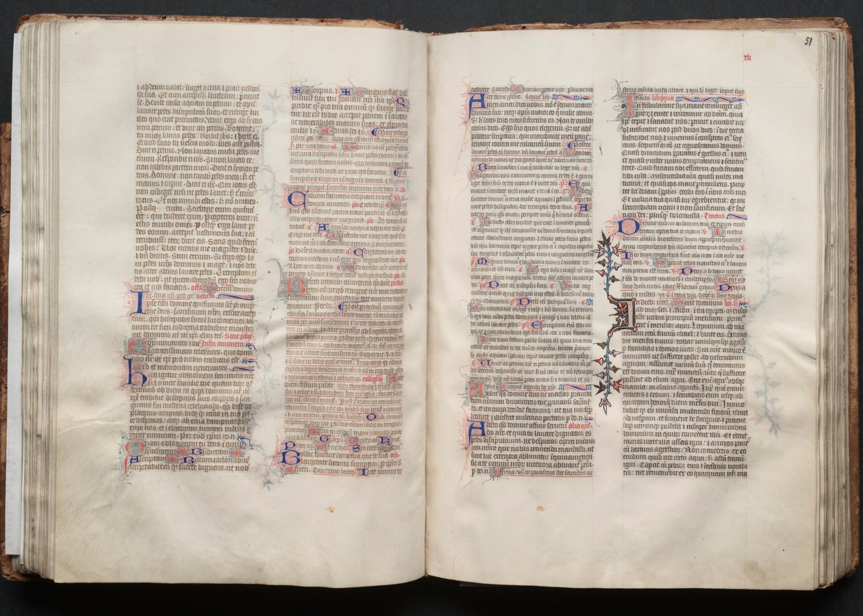 The Gotha Missal: Fol. 51r, Text, c. 1375. av Master of the Boqueteaux
