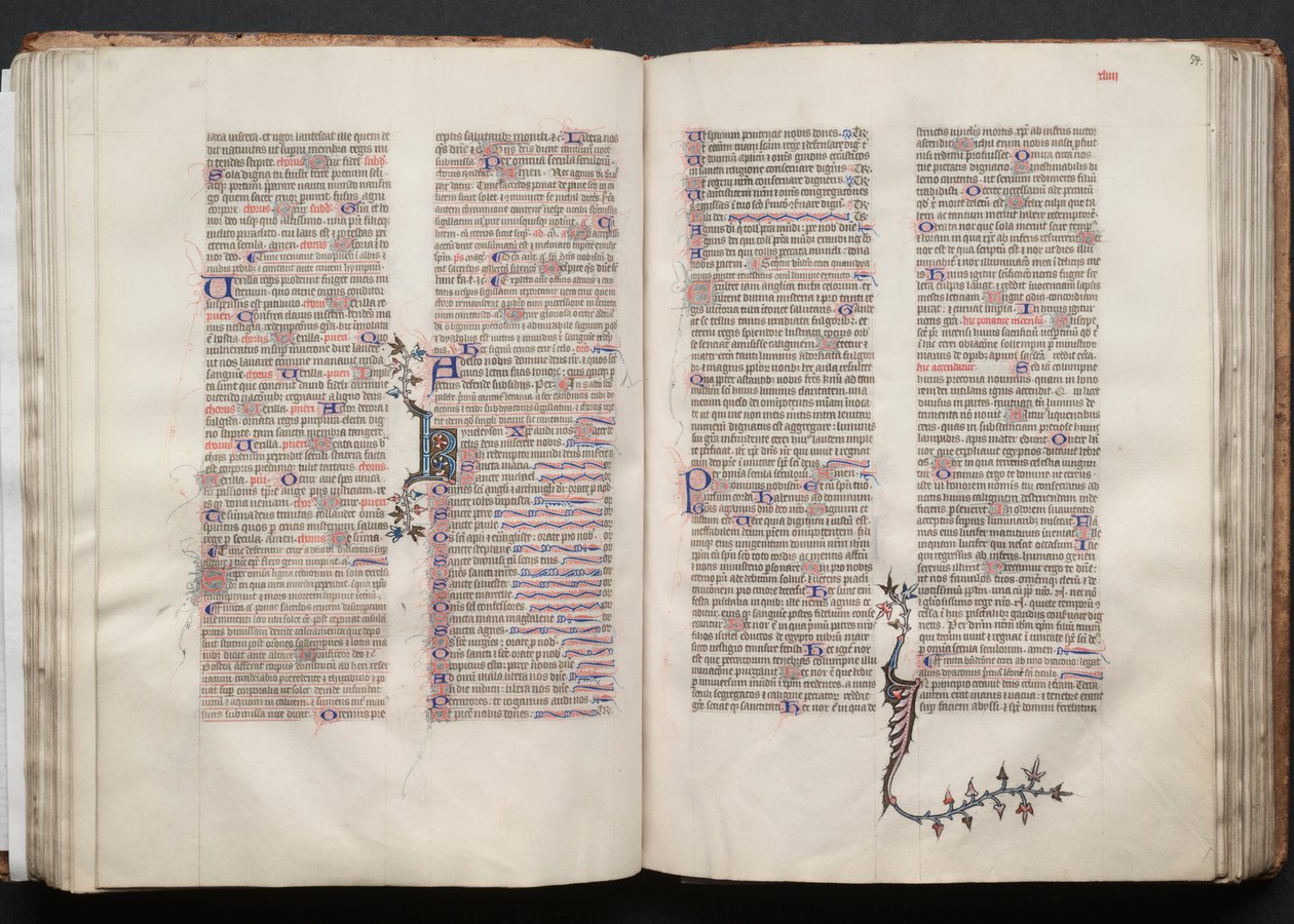 The Gotha Missal: Fol. 54r, Text, c. 1375. av Master of the Boqueteaux