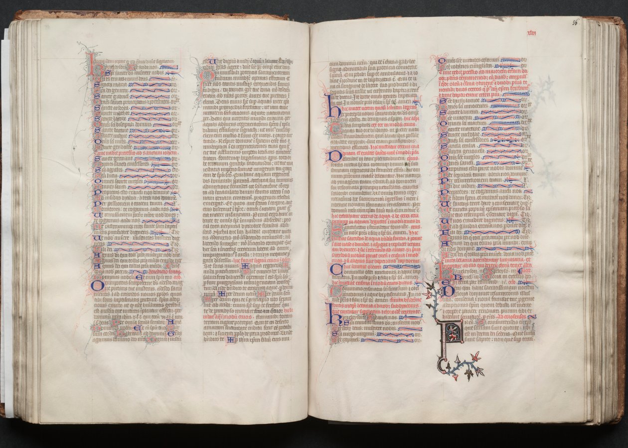 The Gotha Missal: Fol. 56r, Text, c. 1375. av Master of the Boqueteaux