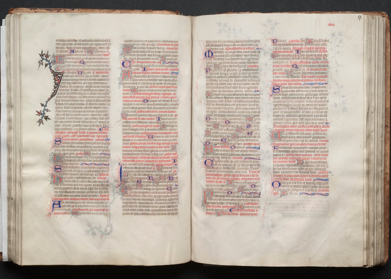 The Gotha Missal: Fol. 57r, Text, c. 1375. av Master of the Boqueteaux