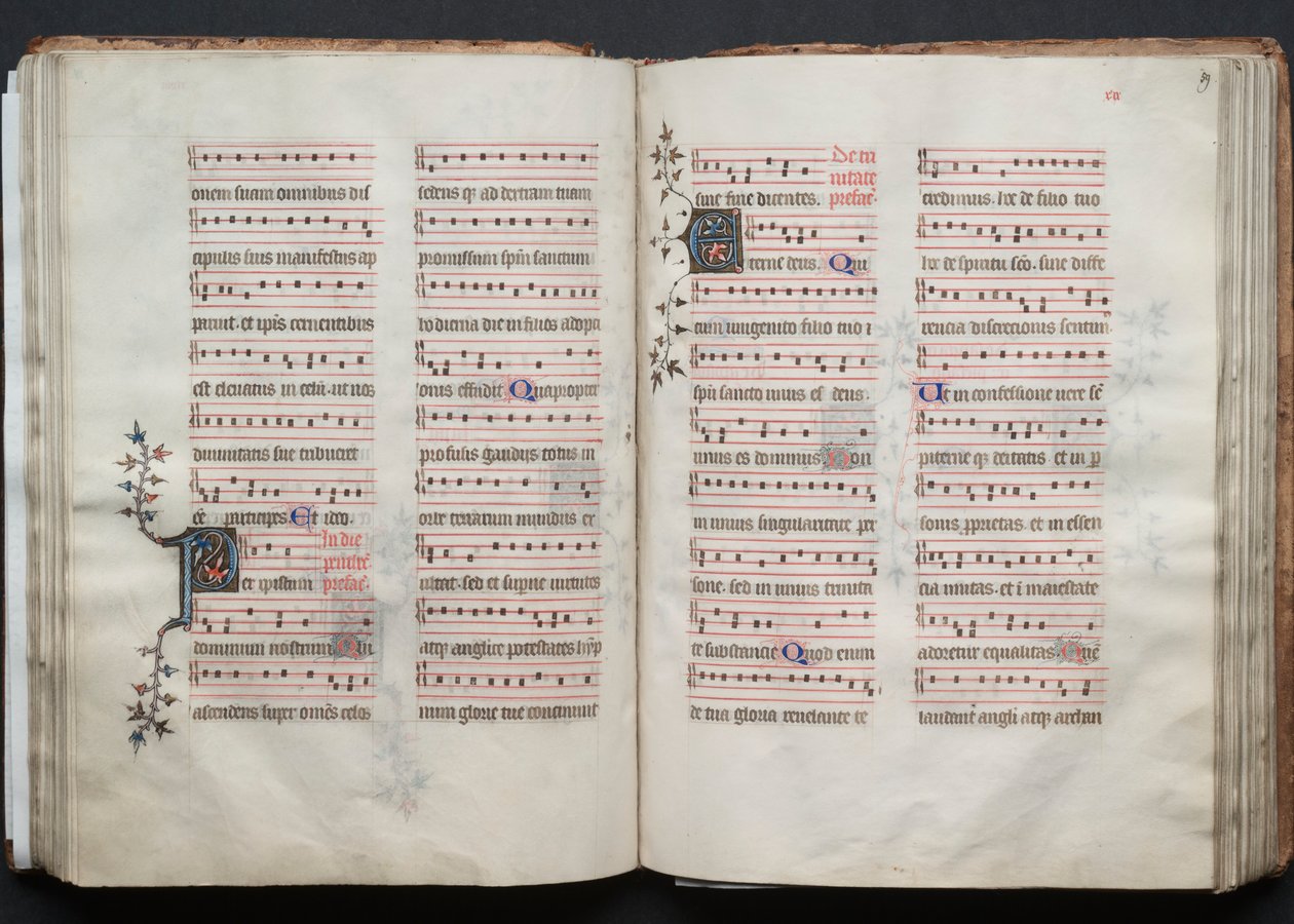 The Gotha Missal: Fol. 59r, Text, c. 1375. av Master of the Boqueteaux