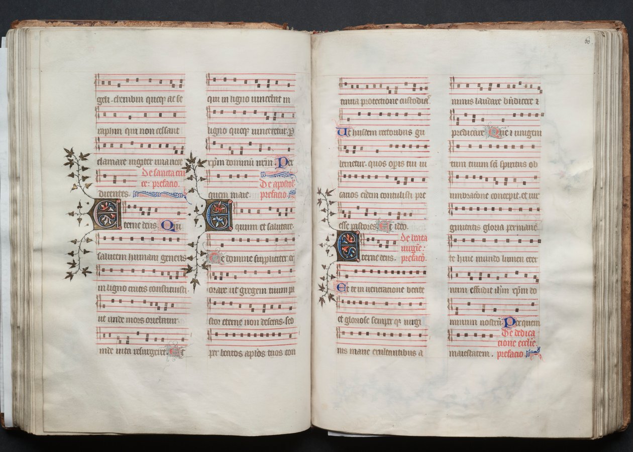 The Gotha Missal: Fol. 59v, text, c. 1375. av Master of the Boqueteaux