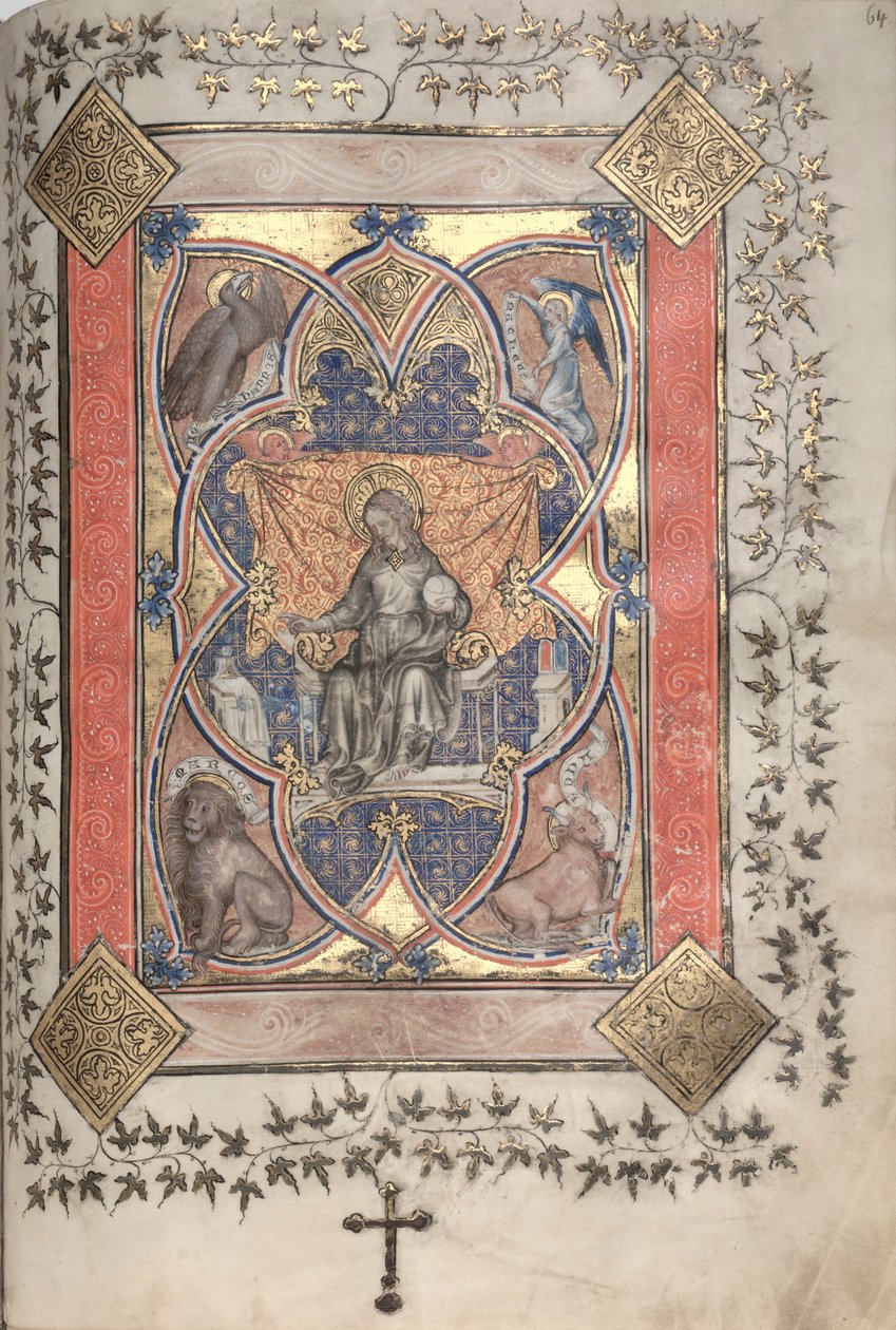 The Gotha Missal: Fol. 64r, Kristus i Majestät, ca. 1375. av Master of the Boqueteaux