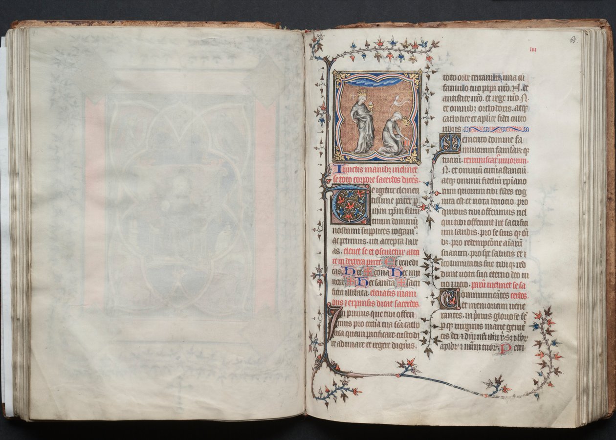 The Gotha Missal: Fol. 65r, Kyrkan och synagogan, ca. 1375. av Master of the Boqueteaux