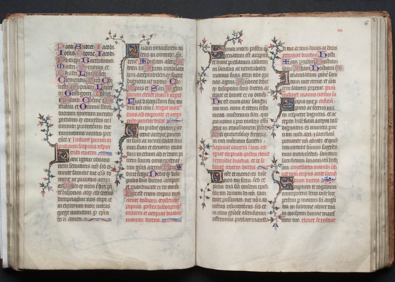 The Gotha Missal: Fol. 66r, Text, c. 1375. av Master of the Boqueteaux