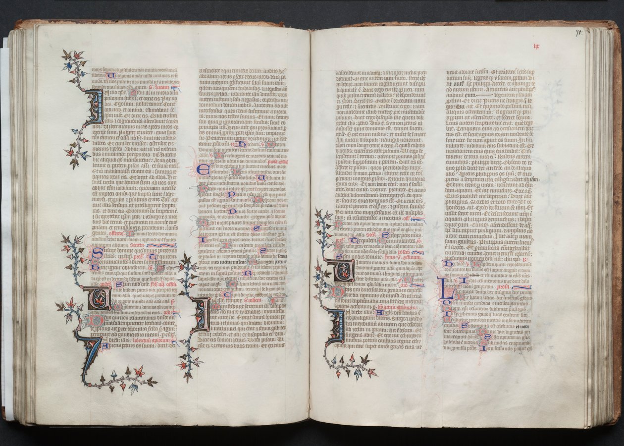 The Gotha Missal: Fol. 71r, Text, c. 1375. av Master of the Boqueteaux
