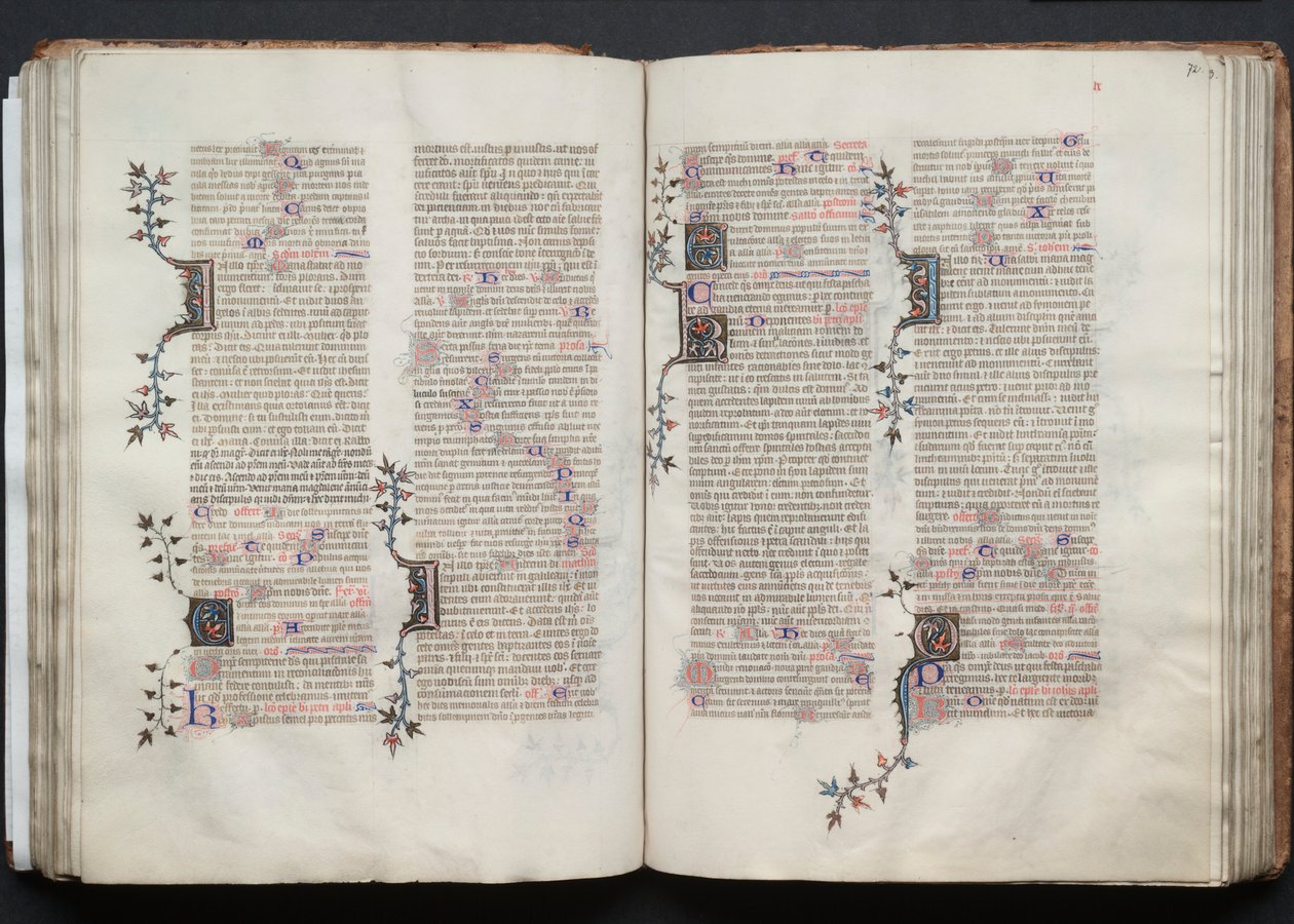 The Gotha Missal: Fol. 72r, Text, c. 1375. av Master of the Boqueteaux