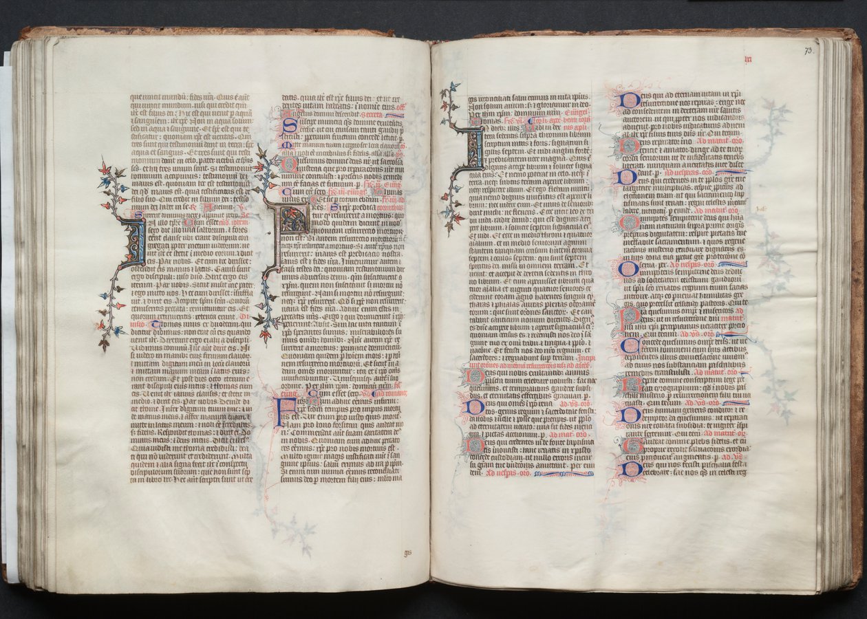 The Gotha Missal: Fol. 73r, Text, c. 1375. av Master of the Boqueteaux