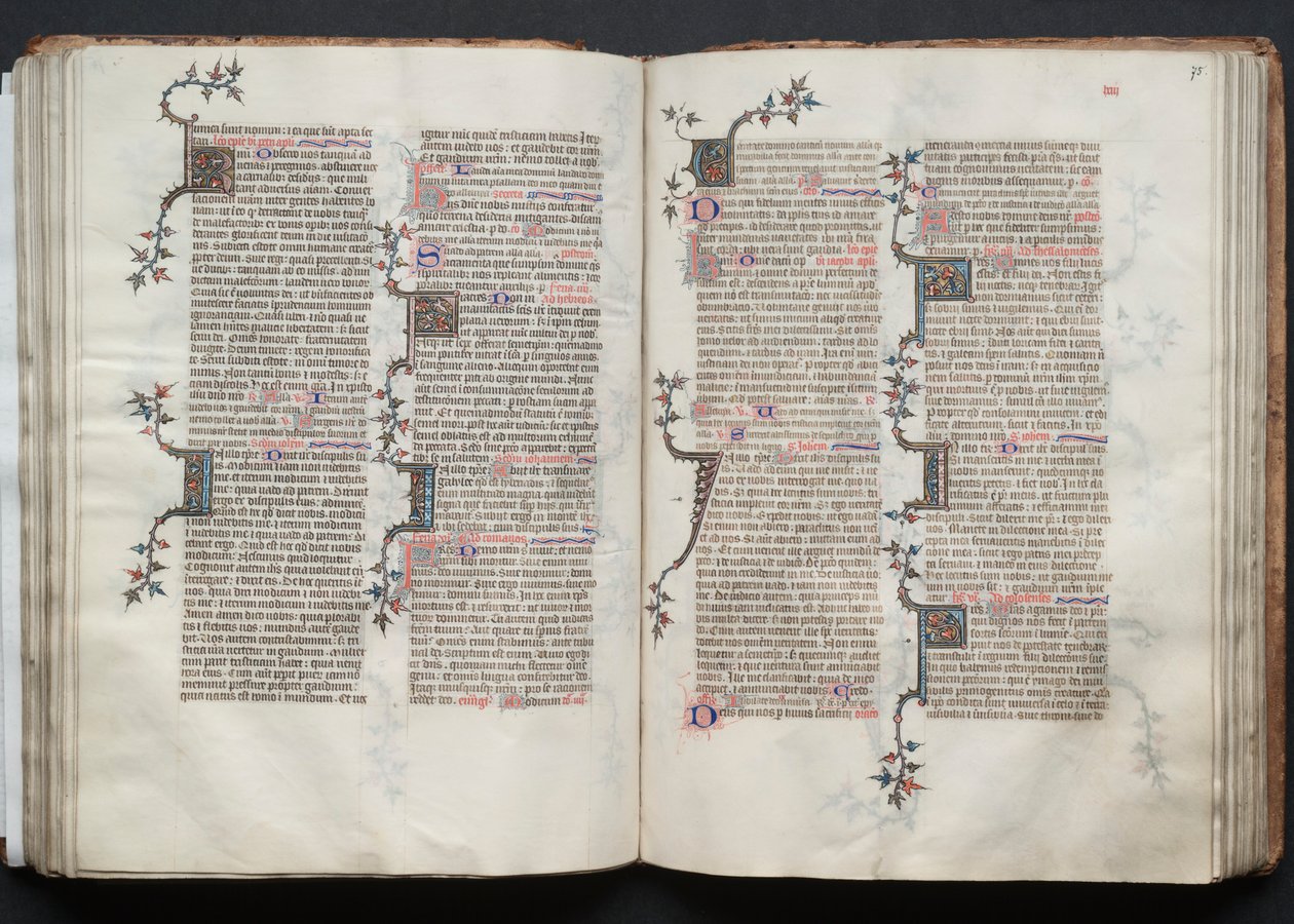 The Gotha Missal: Fol. 75r, Text, ca. 1375. av Master of the Boqueteaux