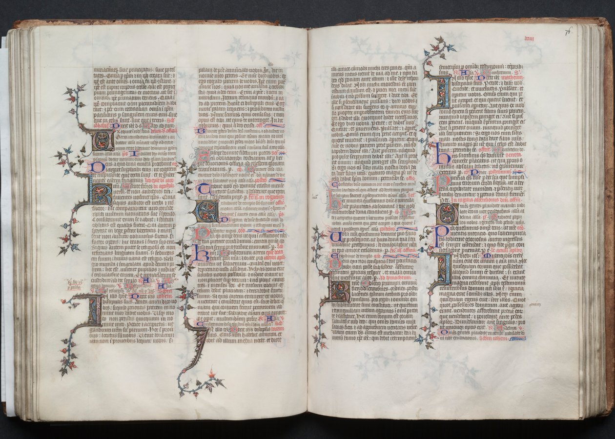 The Gotha Missal: Fol. 76r, Text, ca. 1375. av Master of the Boqueteaux