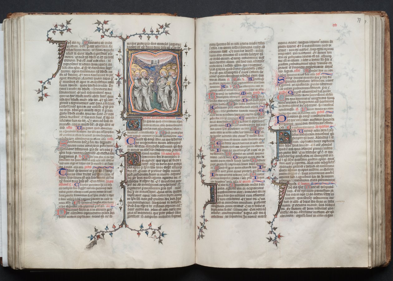 The Gotha Missal: Fol. 76v, Himmelsfärden, ca. 1375. av Master of the Boqueteaux