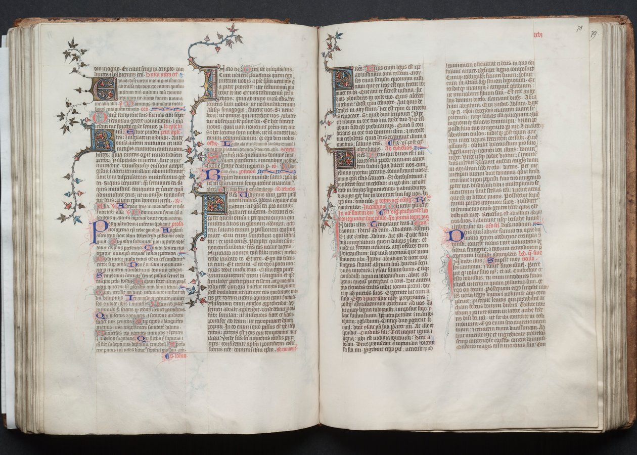 The Gotha Missal: Fol. 77v, text, c. 1375. av Master of the Boqueteaux