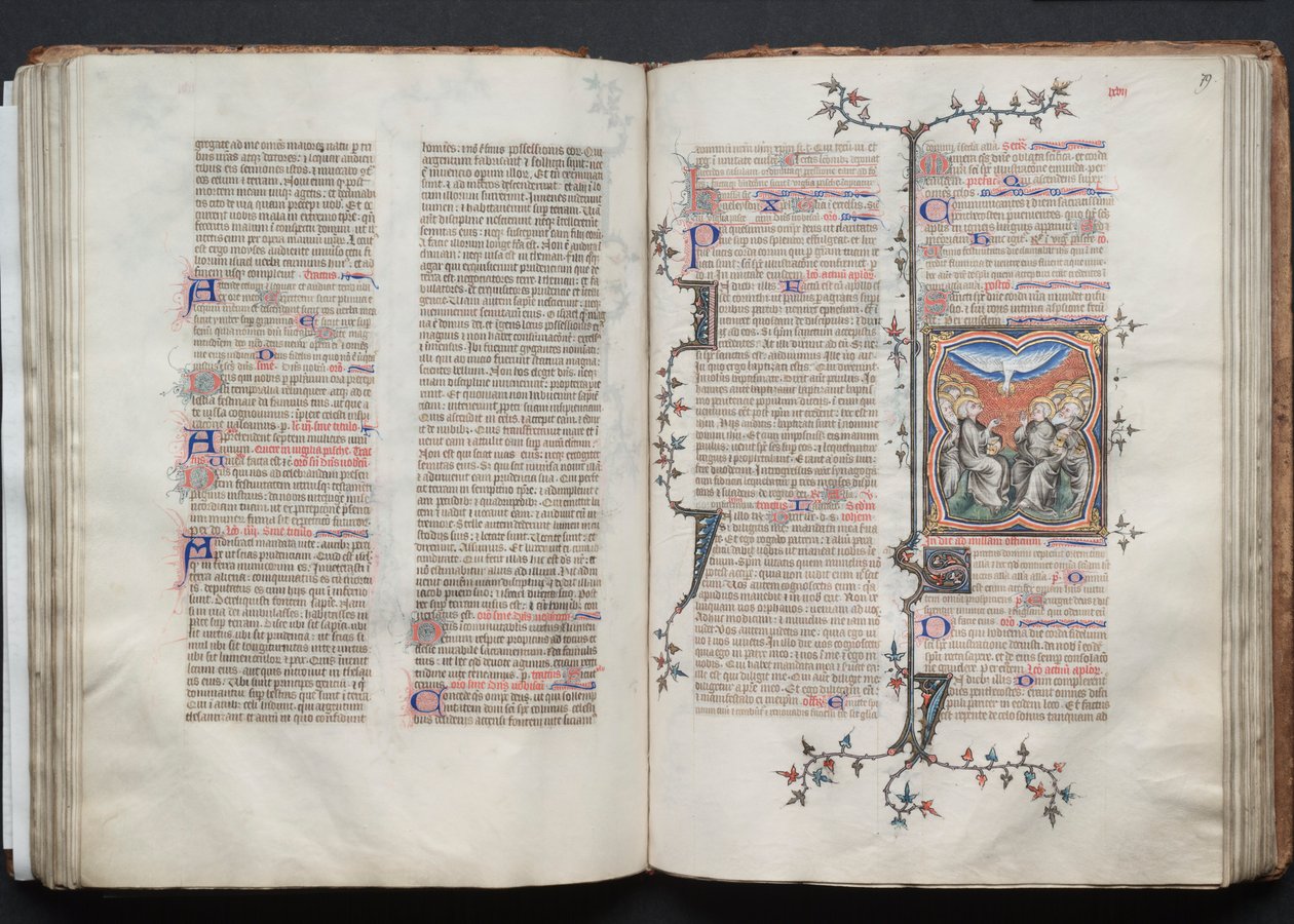 The Gotha Missal: Fol 79r, The Pentecost, c. 1375. av Master of the Boqueteaux