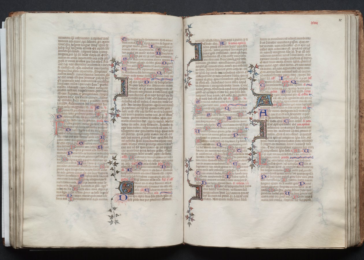The Gotha Missal: Fol. 80r, text, ca. 1375. av Master of the Boqueteaux