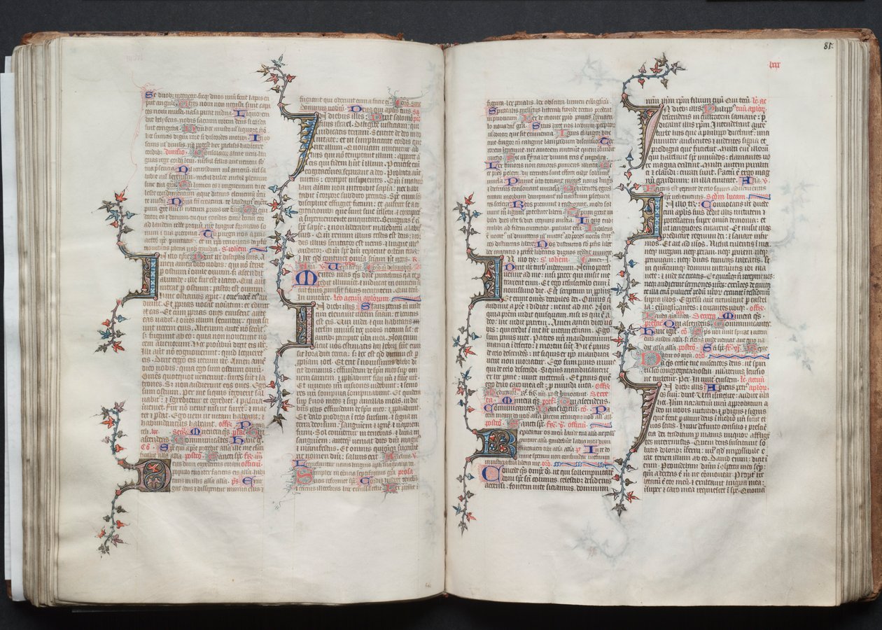 The Gotha Missal: Fol. 80v, text, ca. 1375. av Master of the Boqueteaux