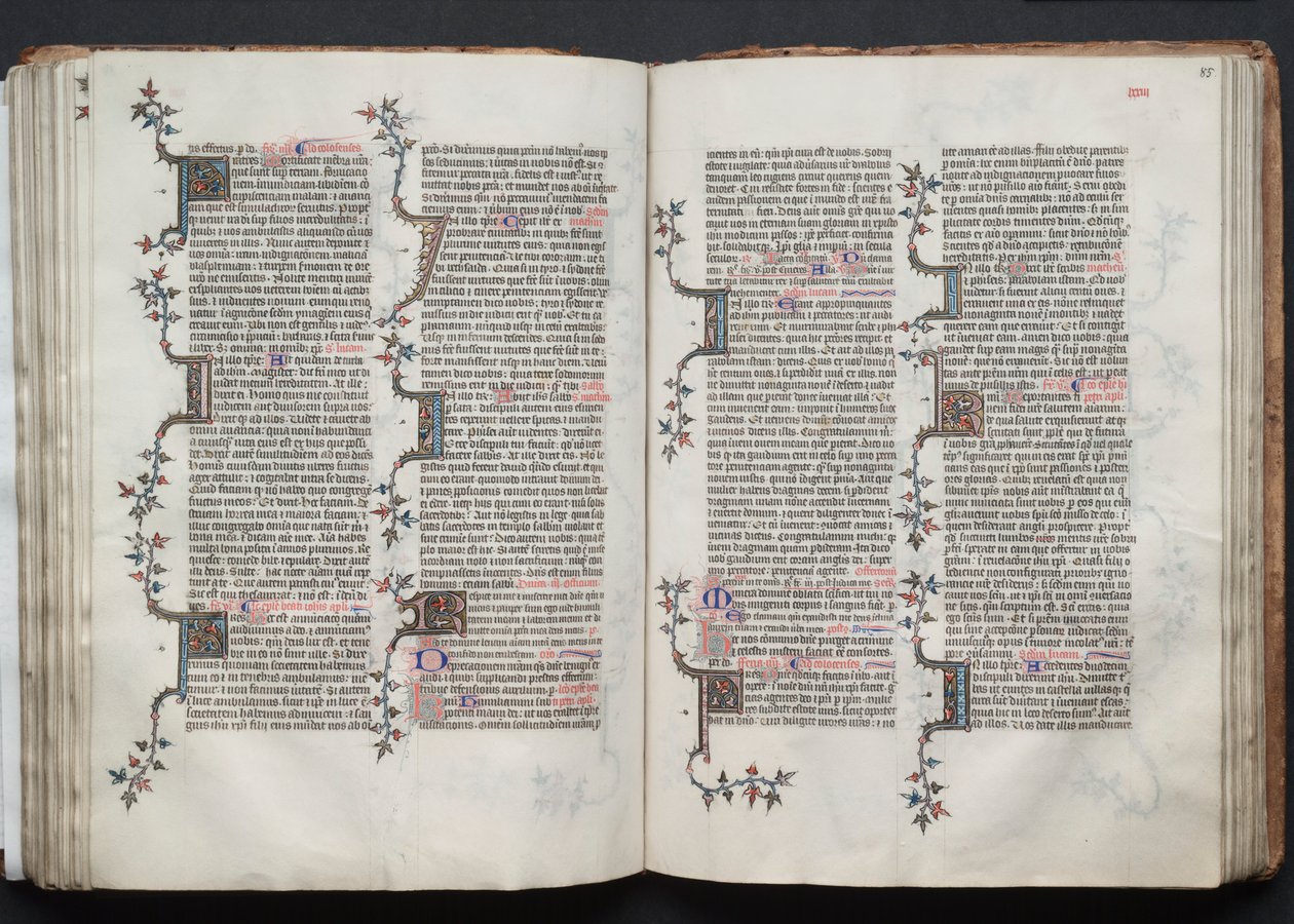 The Gotha Missal: Fol. 84v, text, c. 1375. av Master of the Boqueteaux