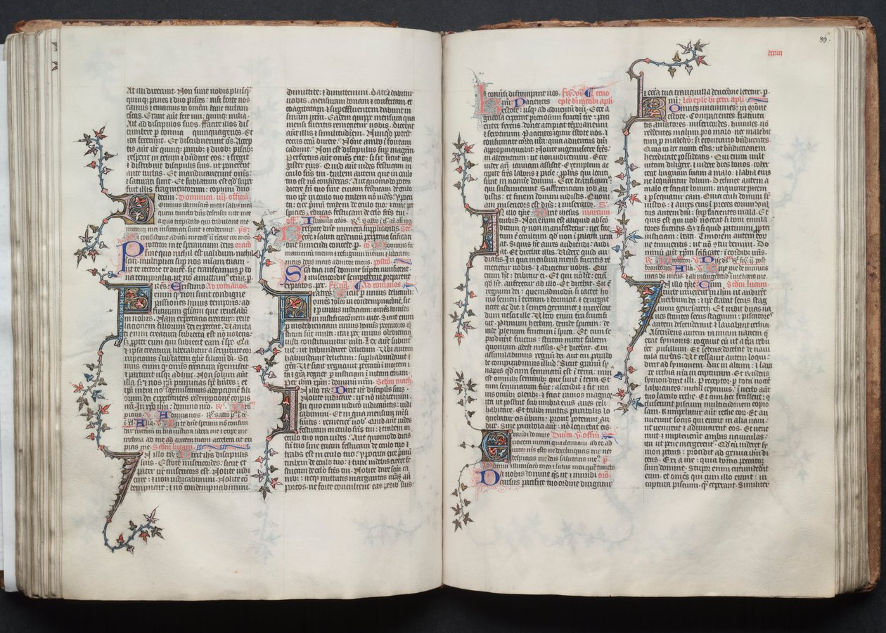 The Gotha Missal: Fol. 85v, text, ca. 1375. av Master of the Boqueteaux