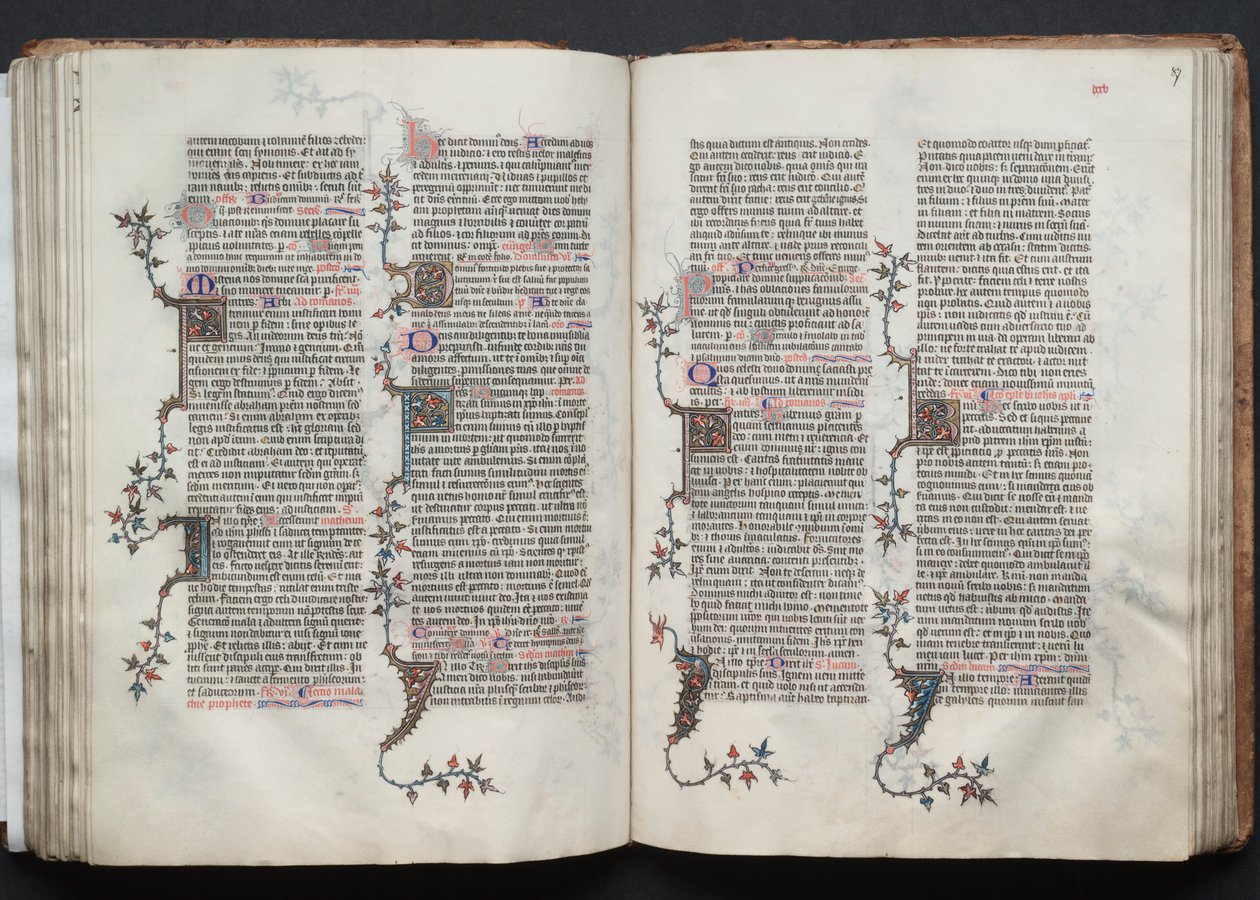 The Gotha Missal: Fol. 86v, text, ca. 1375. av Master of the Boqueteaux