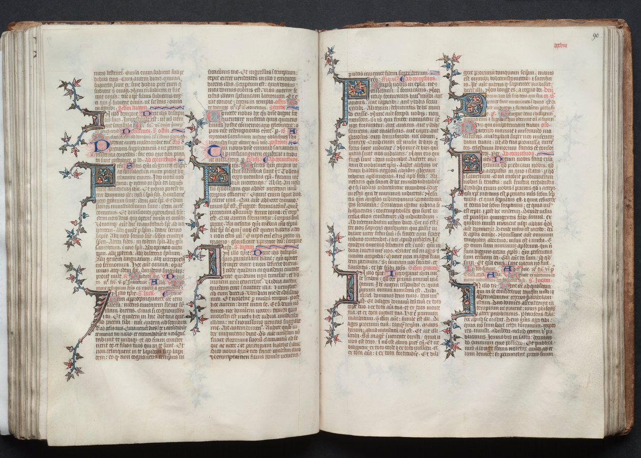 The Gotha Missal: Fol. 90r, text, ca. 1375. av Master of the Boqueteaux
