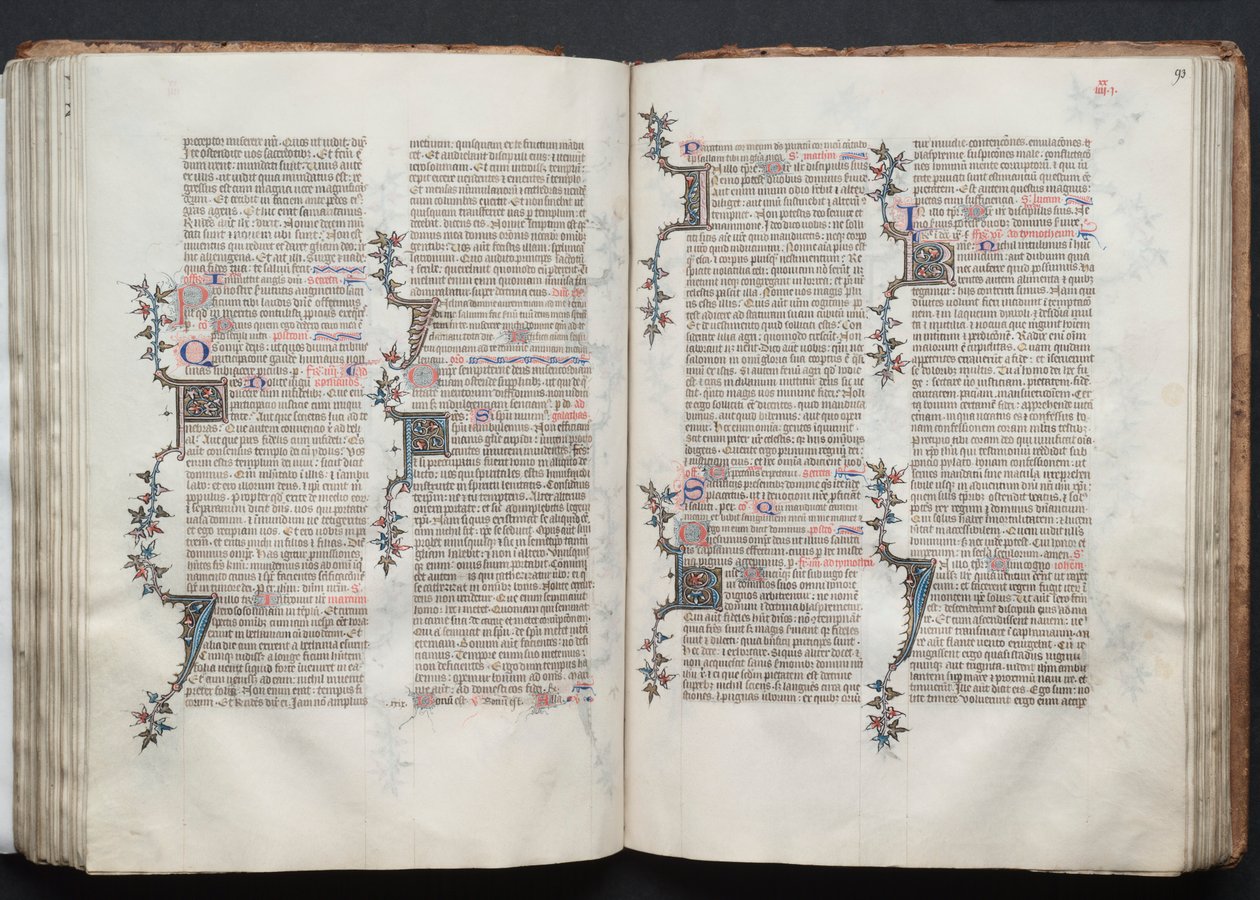 The Gotha Missal: Fol. 92v, text, c. 1375. av Master of the Boqueteaux