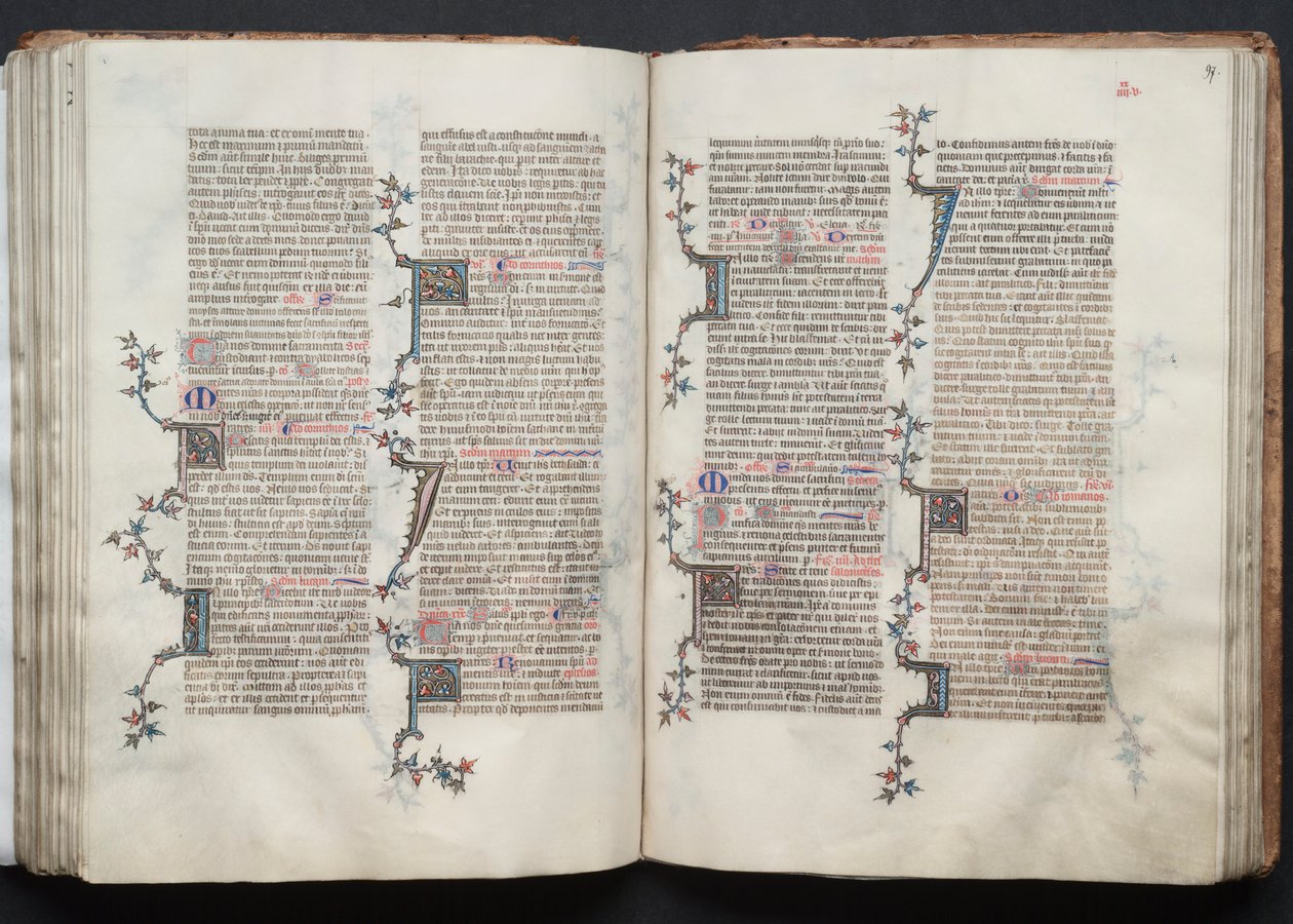 The Gotha Missal: Fol. 97r, Text, ca. 1375. av Master of the Boqueteaux