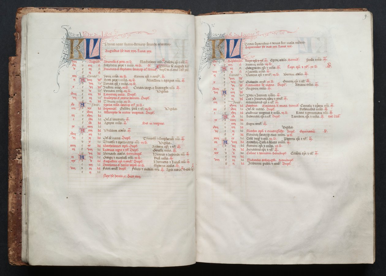 The Gotha Missal: Fol. 9r, Text , c. 1375. av Master of the Boqueteaux