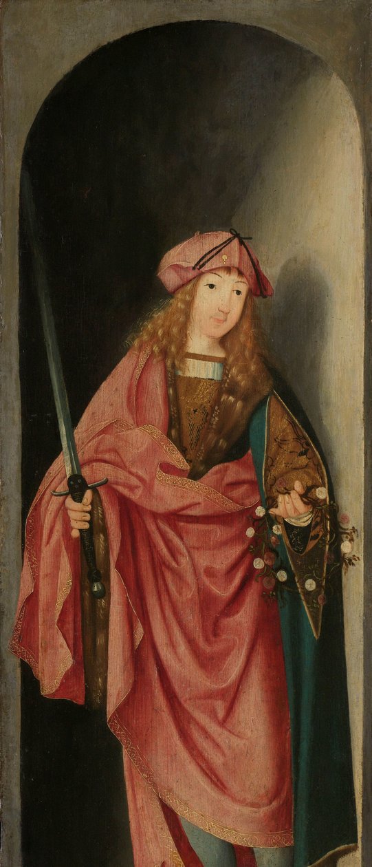 Saint Valerianus, vänstra flygeln på en triptyk av Master of the Brunswick Diptych (attributed to)