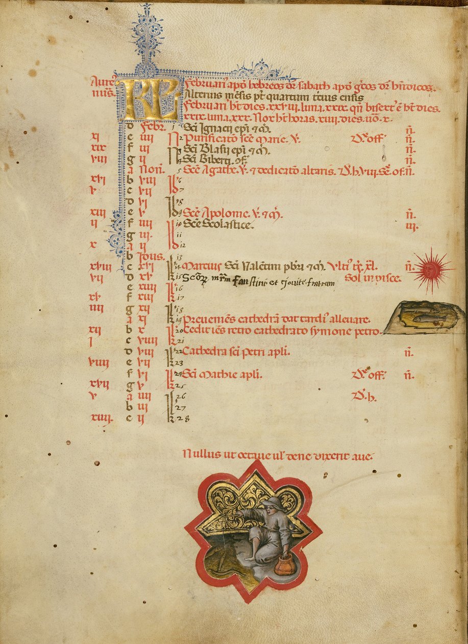 En man som fiskar; Fiskarnas stjärntecken av Master of the Brussels Initials