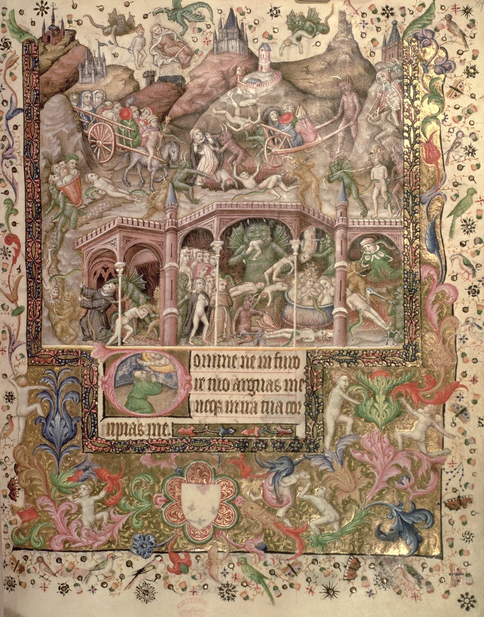 Lägg till 29433 fol.89 Vision of Hell, from a Book of Hours, c.1407 (vellum) av Master of the Brussels Initials