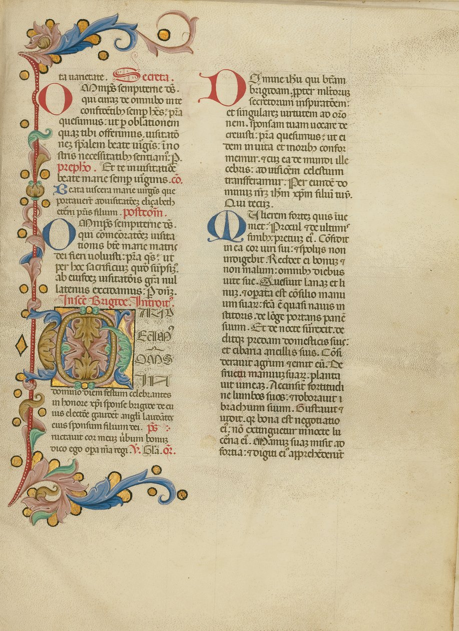 Dekorerad initial G av Master of the Brussels Initials