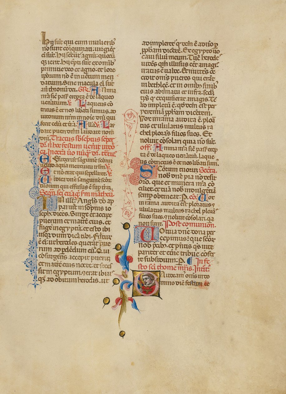 Inledande G: Saint Thomas Becket av Master of the Brussels Initials