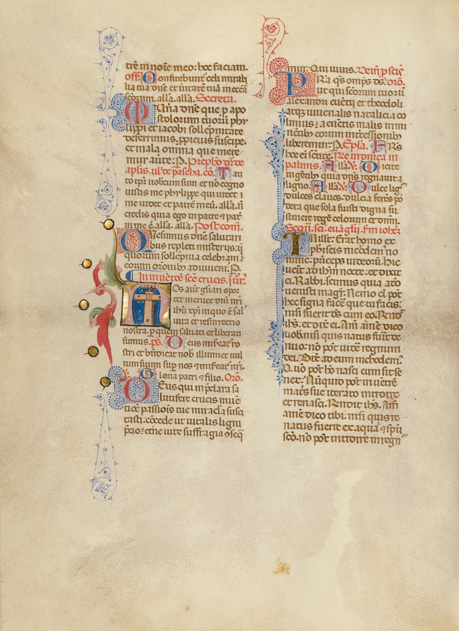 Inledande N: Korset av Master of the Brussels Initials