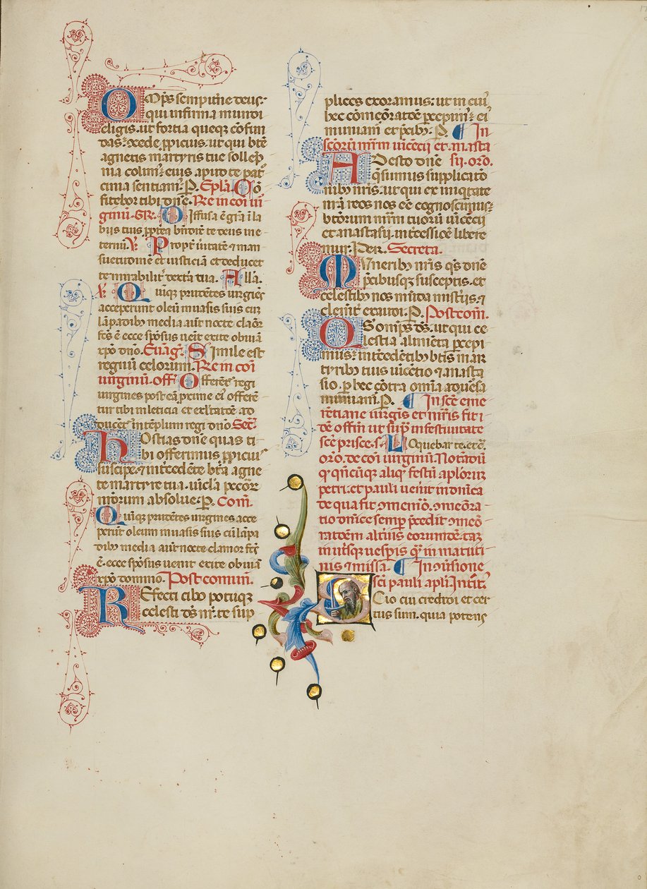 Ursprunglig S: Saint Paul av Master of the Brussels Initials