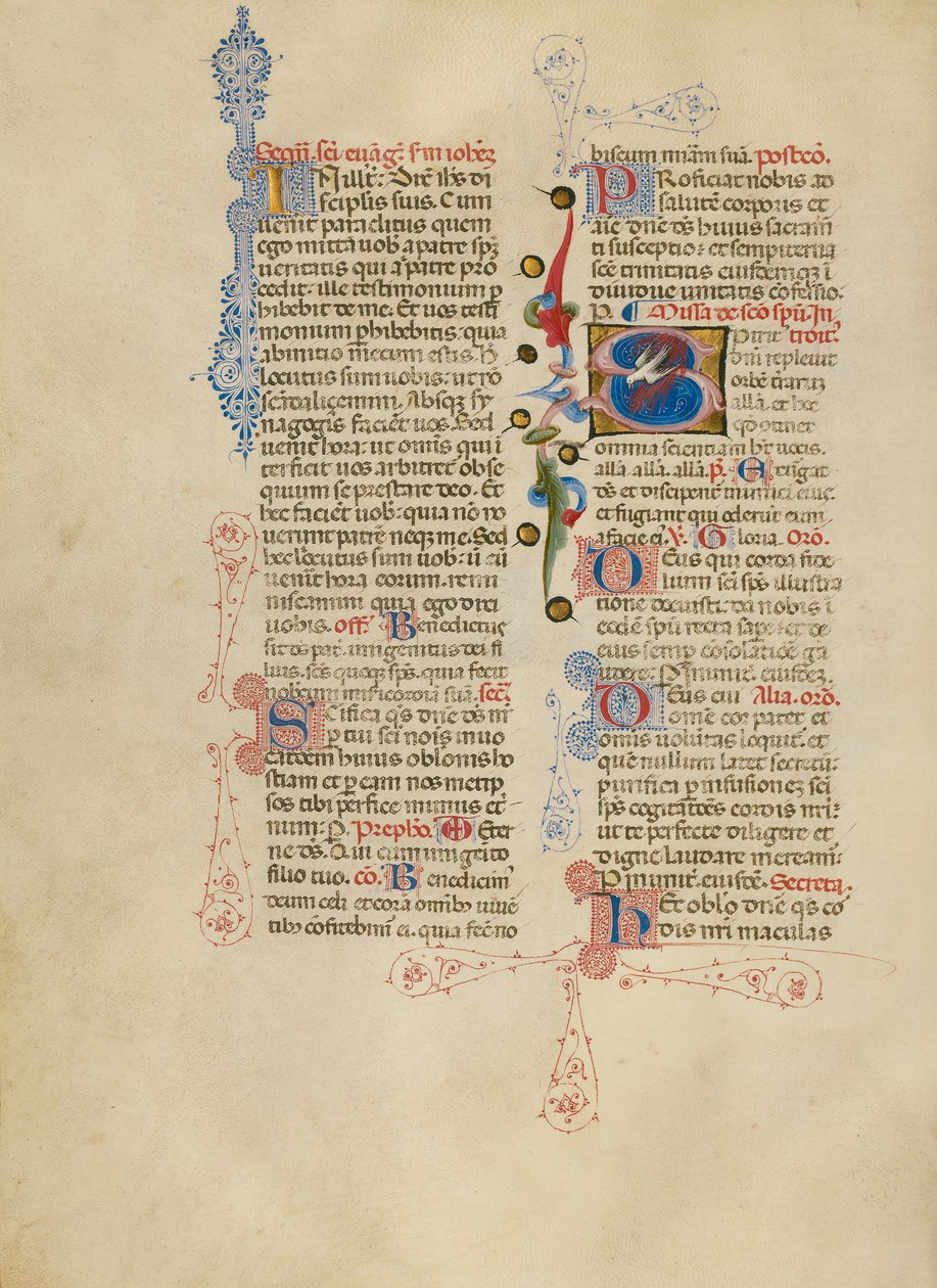 Inledande S: Den Helige Andes duva av Master of the Brussels Initials