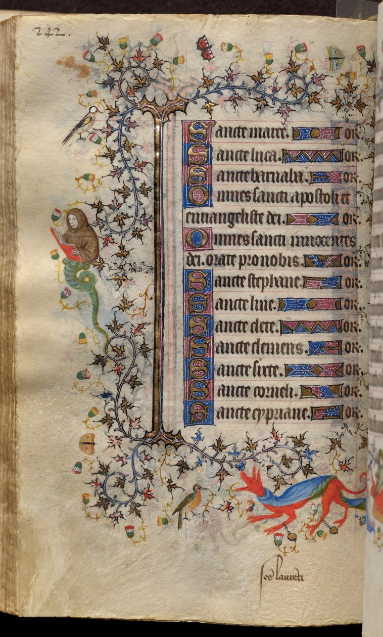 Timmar av Karl den ädle, kung av Navarra (1361-1425): fol. 121v, Text av Master of the Brussels Initials and Associates