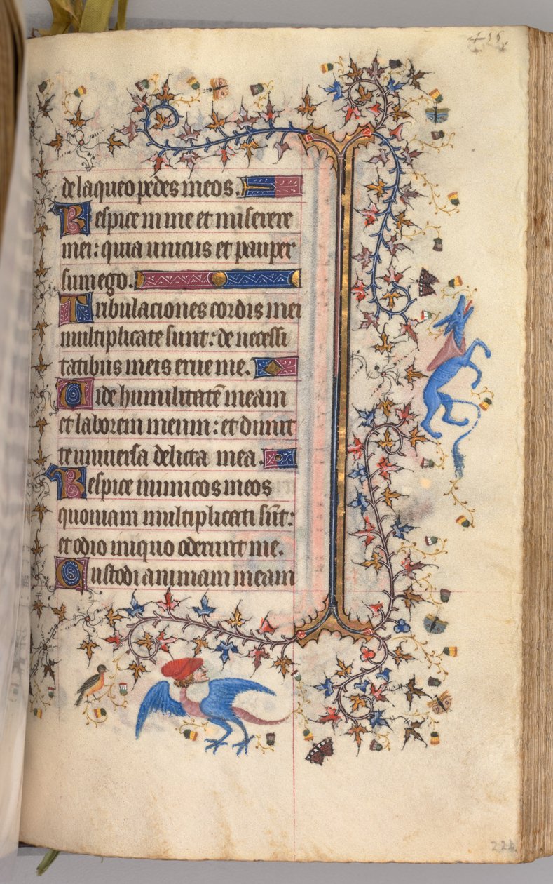 Timmar av Karl den ädle, kung av Navarra (1361-1425): fol. 222r, Text av Master of the Brussels Initials and Associates