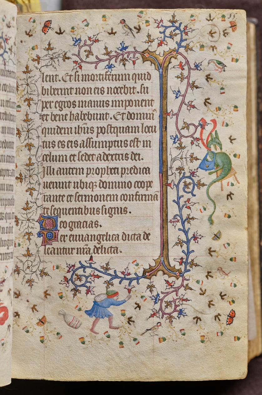 Timmar av Karl den ädle, kung av Navarra (1361-1425): fol. 28r, Text av Master of the Brussels Initials and Associates