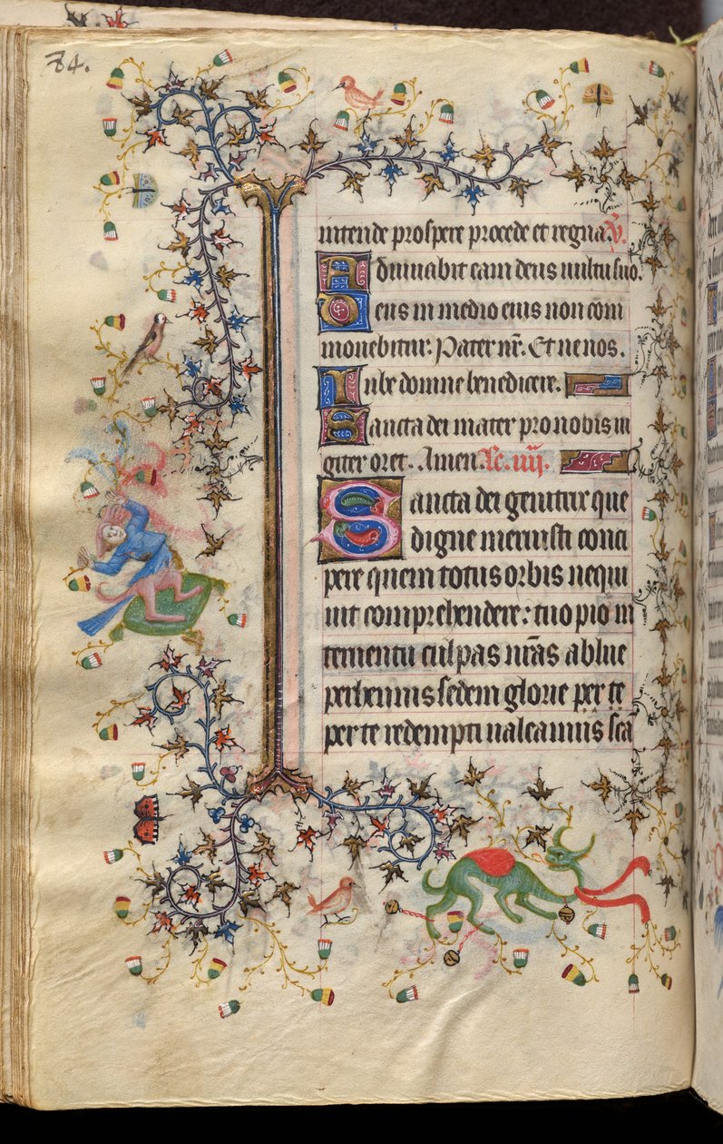 Timmar av Karl den ädle, kung av Navarra (1361-1425): fol. 42v, Text av Master of the Brussels Initials and Associates