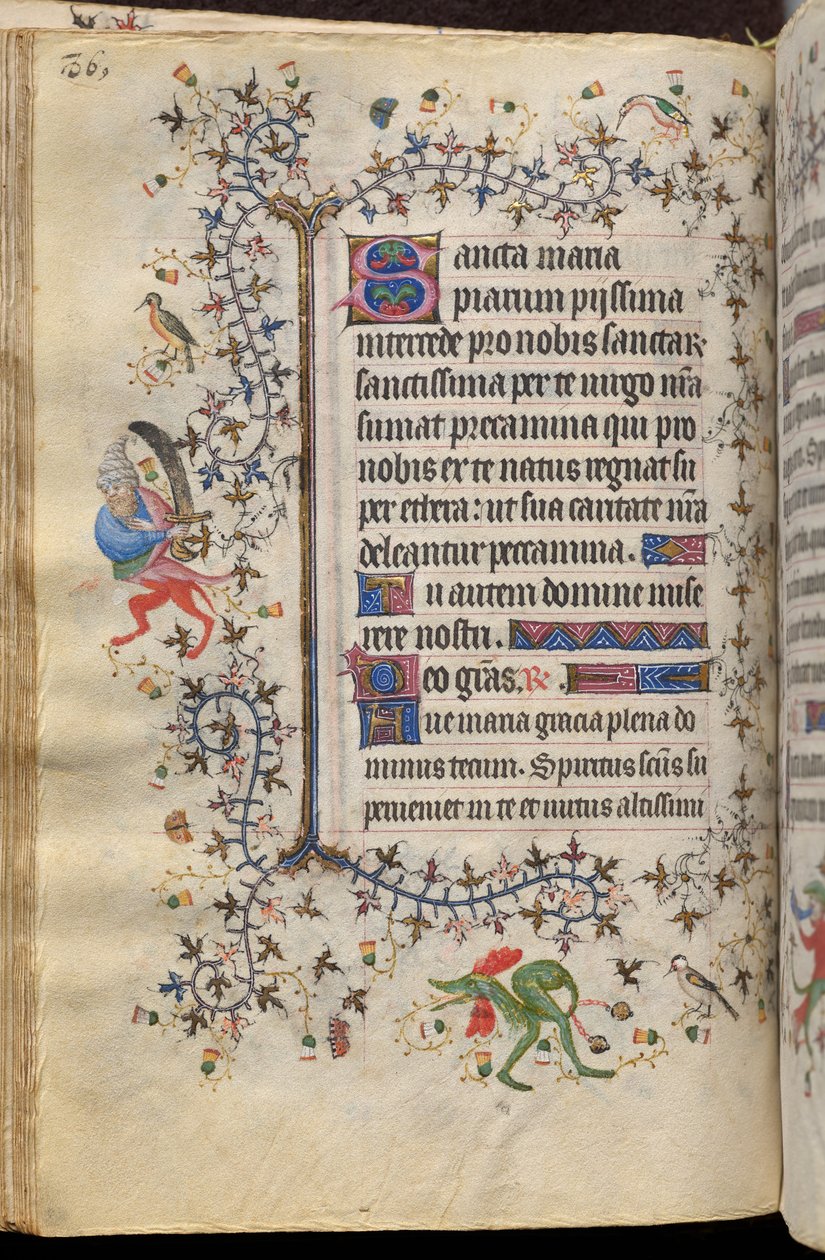 Timmar av Karl den ädle, kung av Navarra (1361-1425): fol. 43v, Text av Master of the Brussels Initials and Associates