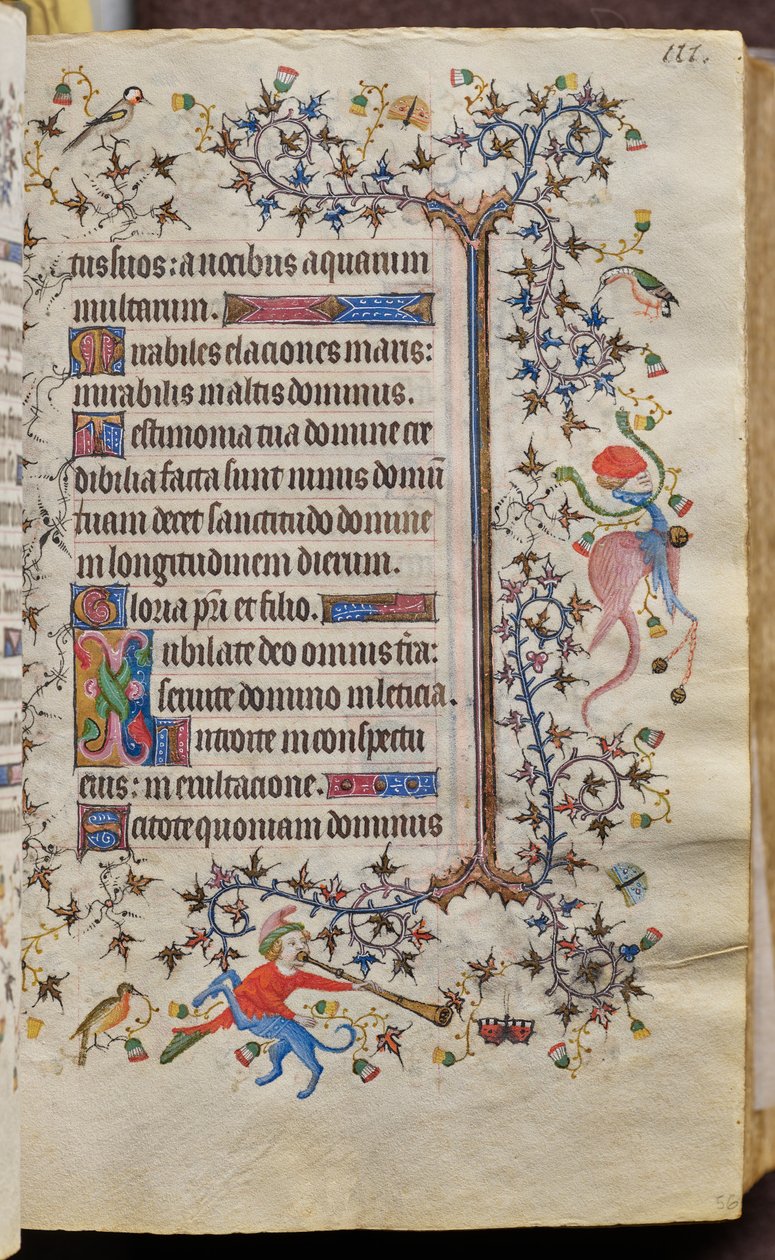 Timmar av Karl den ädle, kung av Navarra (1361-1425): fol. 56r, Text av Master of the Brussels Initials and Associates