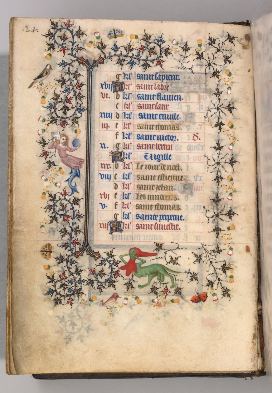 Timmar för Karl den ädle, kung av Navarra 1361-1425: fol. 12v, december, c. 1405. av Master of the Brussels Initials and Associates