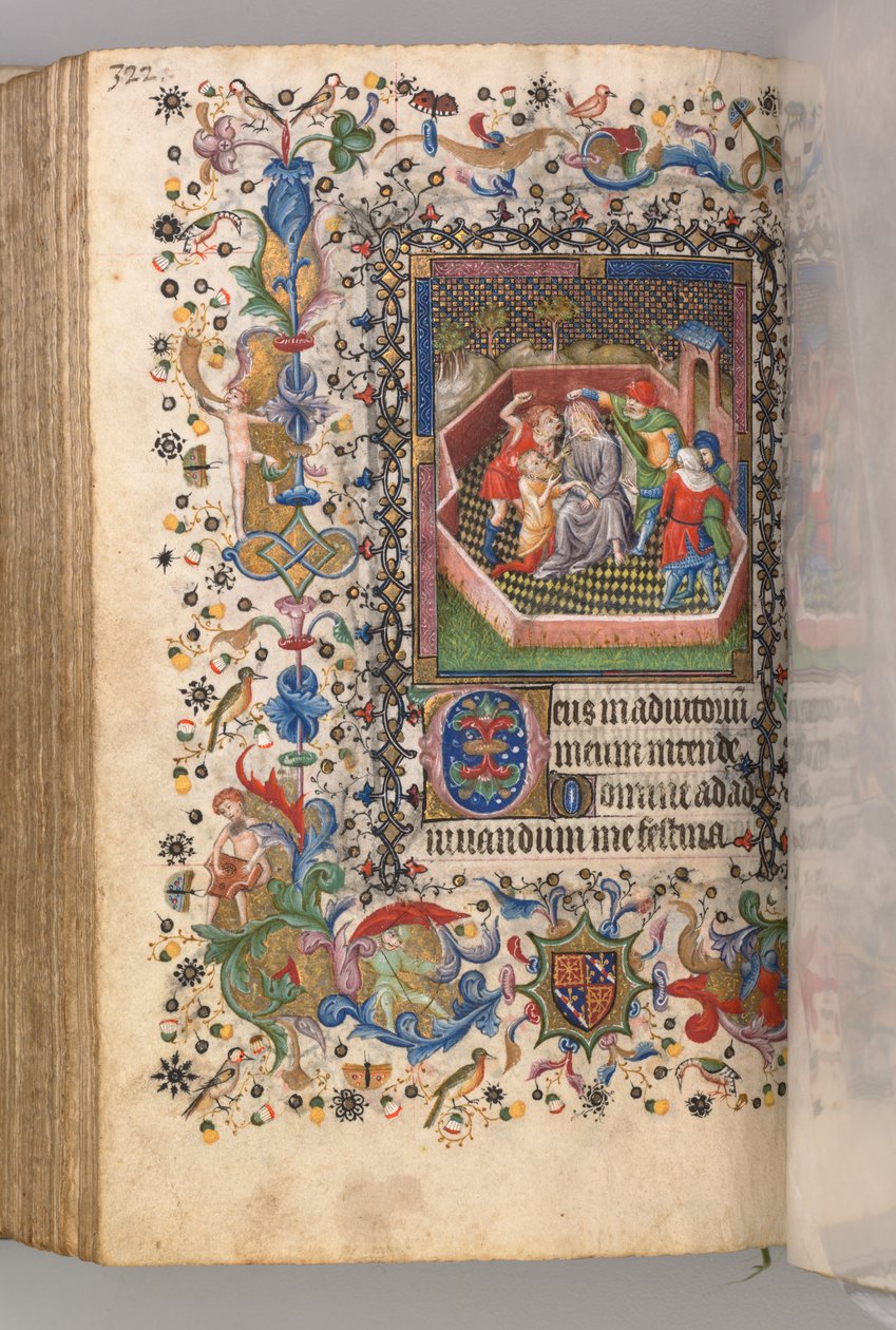 Timmar för Karl den ädle, kung av Navarra 1361-1425: fol. 161v, Hån mot Kristus, ca. 1405. av Master of the Brussels Initials and Associates