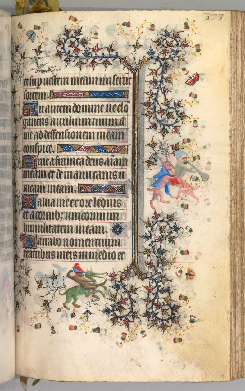 Timmar för Karl den ädle, kung av Navarra 1361-1425: fol. 182r, Text, ca. 1405. av Master of the Brussels Initials and Associates