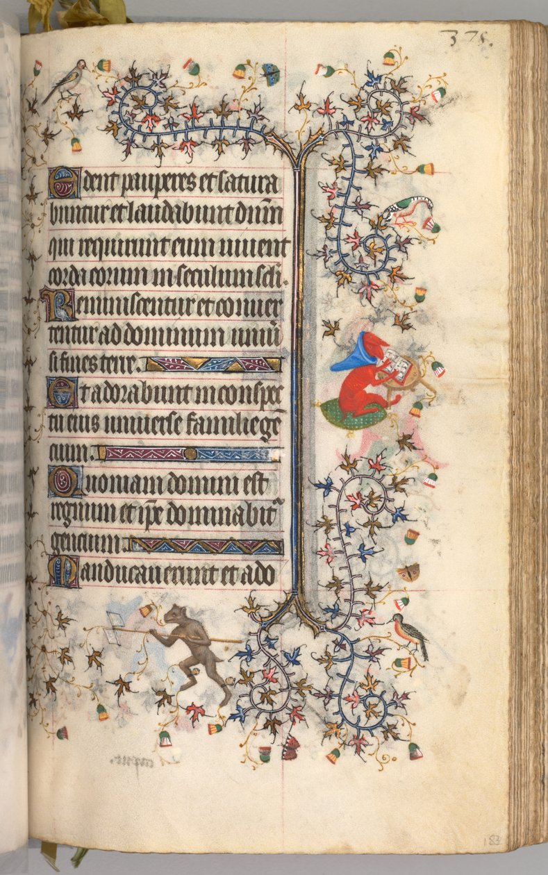 Timmar för Karl den ädle, kung av Navarra 1361-1425: fol. 183r, Text, ca. 1405. av Master of the Brussels Initials and Associates