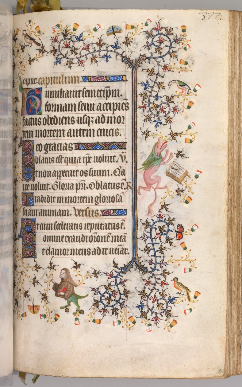 Timmar för Karl den ädle, kung av Navarra 1361-1425: fol. 184r, Text, ca. 1405. av Master of the Brussels Initials and Associates