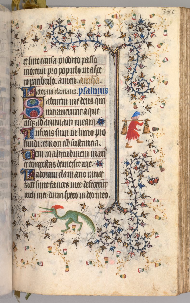 Timmar för Karl den ädle, kung av Navarra 1361-1425: fol. 186r, Text, ca. 1405. av Master of the Brussels Initials and Associates