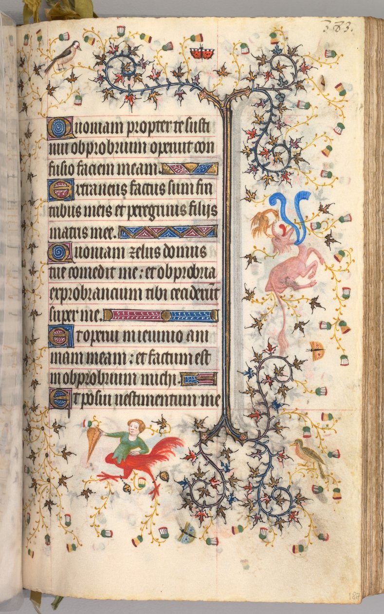 Timmar för Karl den ädle, kung av Navarra 1361-1425: fol. 187r, Text, ca. 1405. av Master of the Brussels Initials and Associates