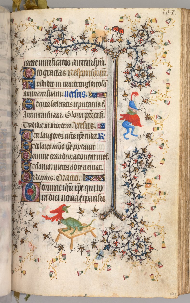 Timmar för Karl den ädle, kung av Navarra 1361-1425: fol. 191r, Text, ca. 1405. av Master of the Brussels Initials and Associates