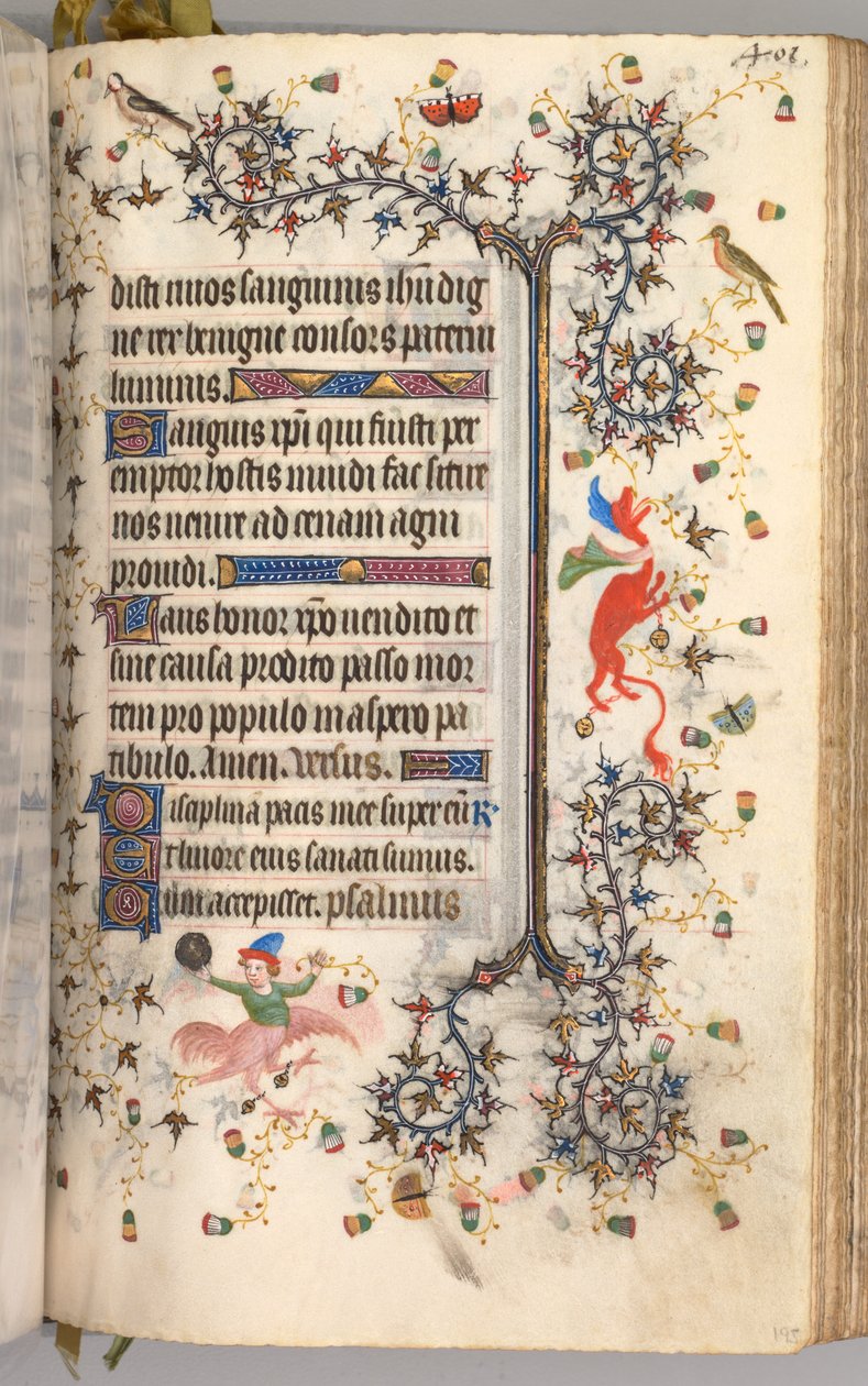 Timmar för Karl den ädle, kung av Navarra 1361-1425: fol. 195r, Text, ca. 1405. av Master of the Brussels Initials and Associates